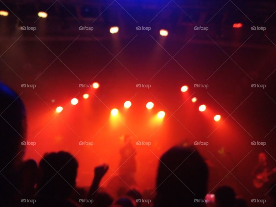 Red lights in a rock concert
