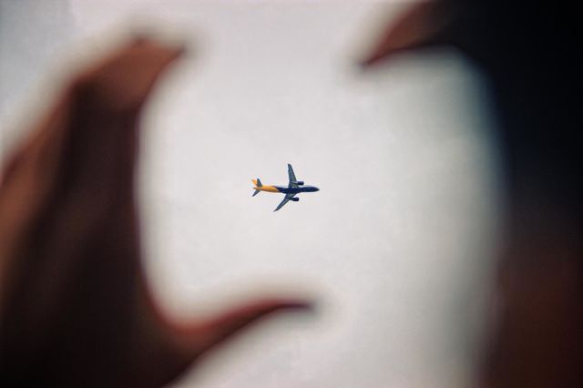 Catching the flight.