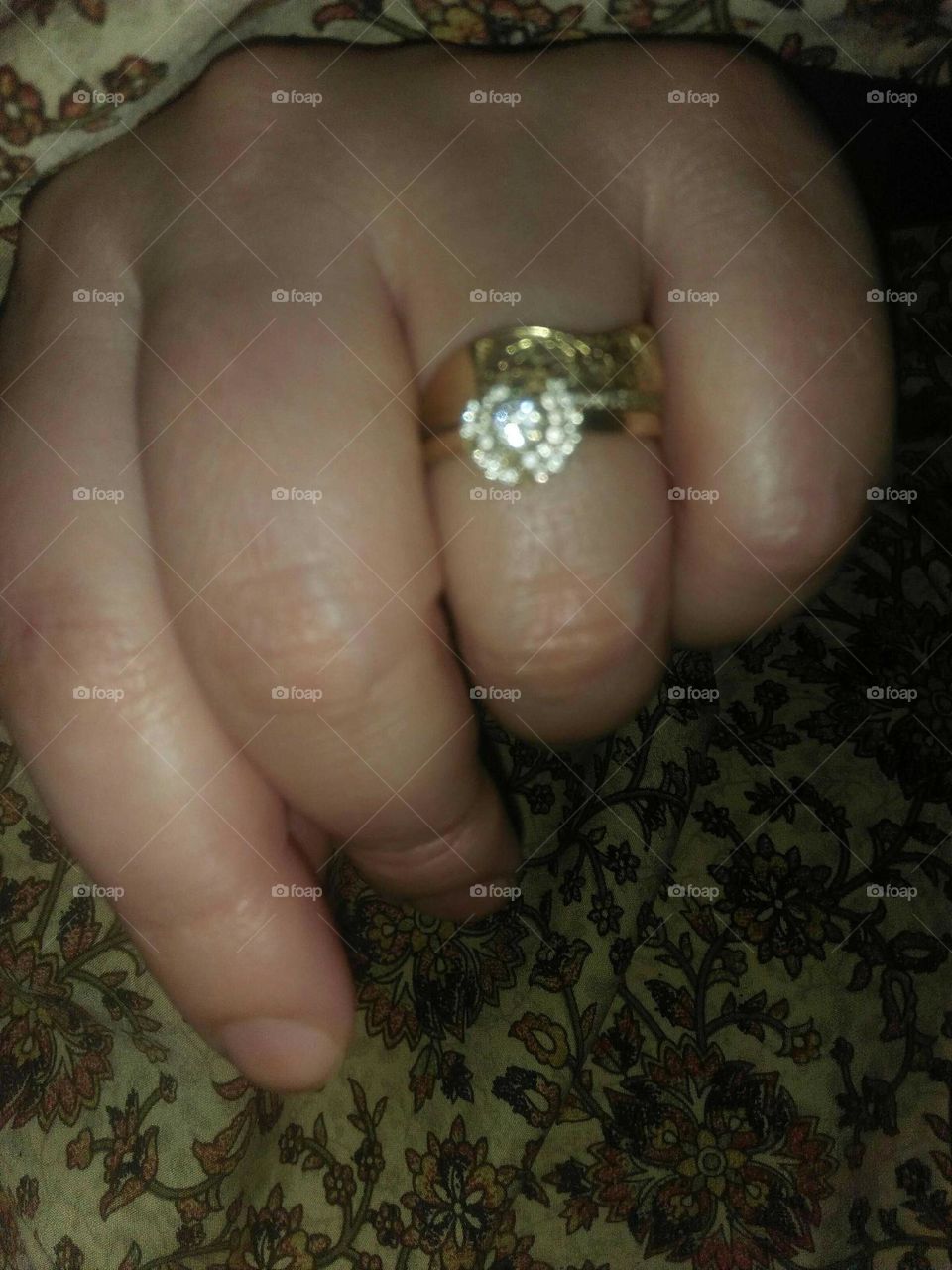 A ring on finger