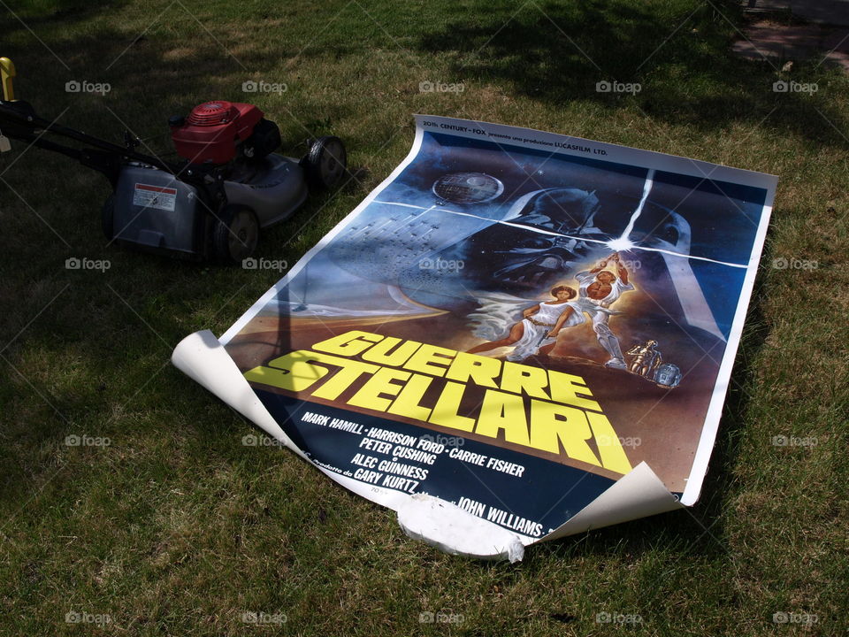 Italian Star Wars poster on the grass