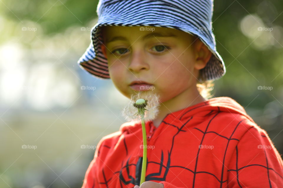 Little boy with a blower series