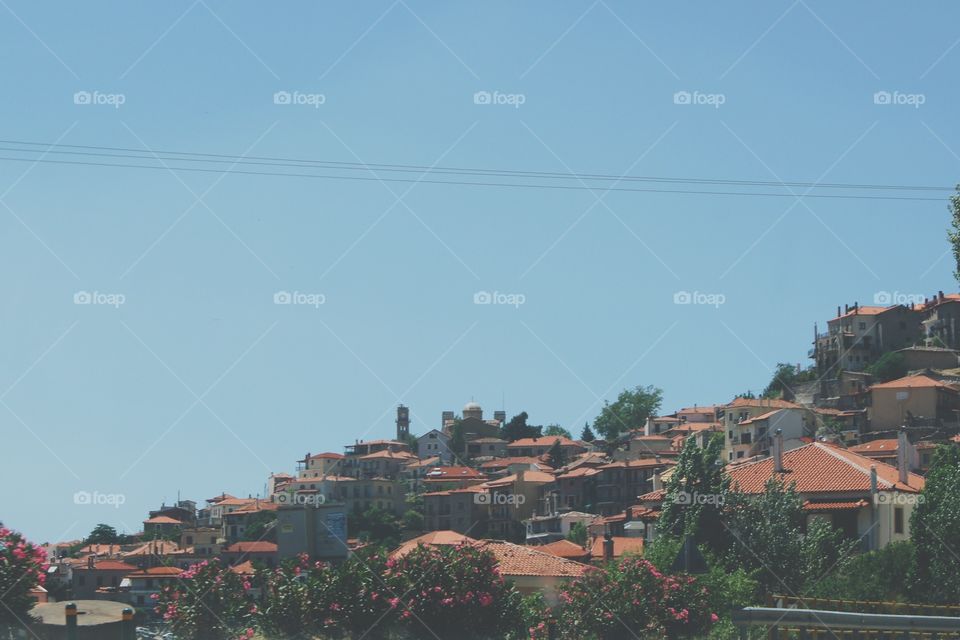 Greek town on a hill