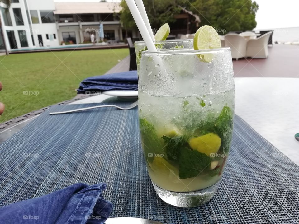 Refreshments at the deck  #mojito #  closeup