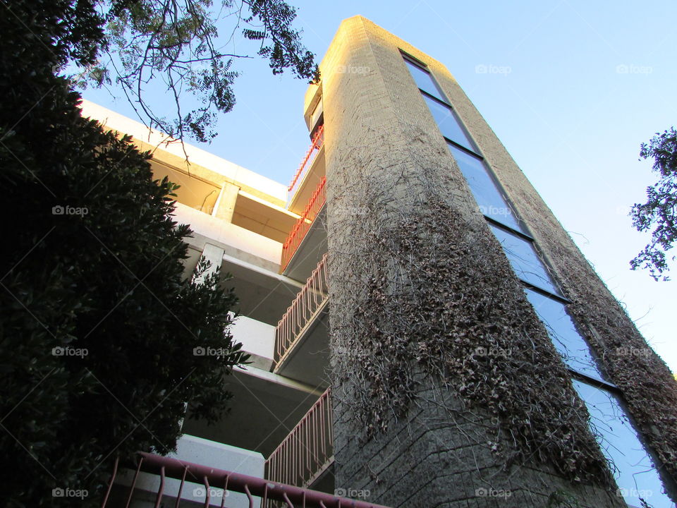 elevator shaft. walking around downtown Sacramento