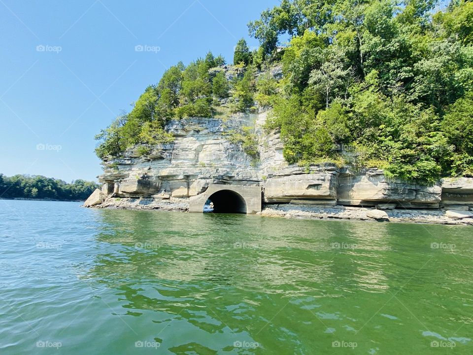 A tunnel to the abandoned town under the lake