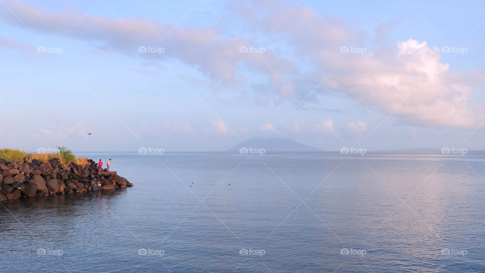 In front of Manado tua Island . . .