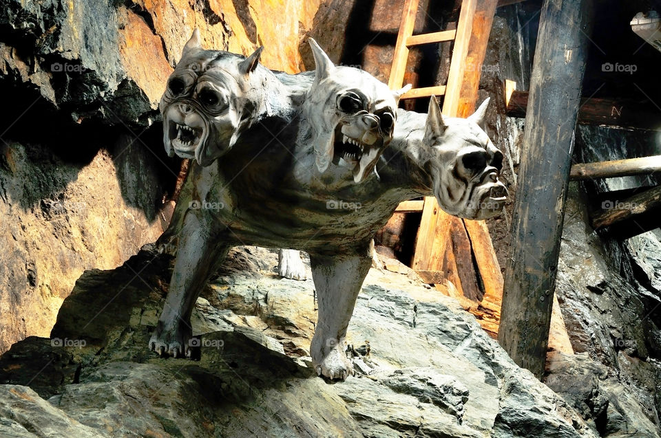 My art - Bad Cerberus in the mining tunnel