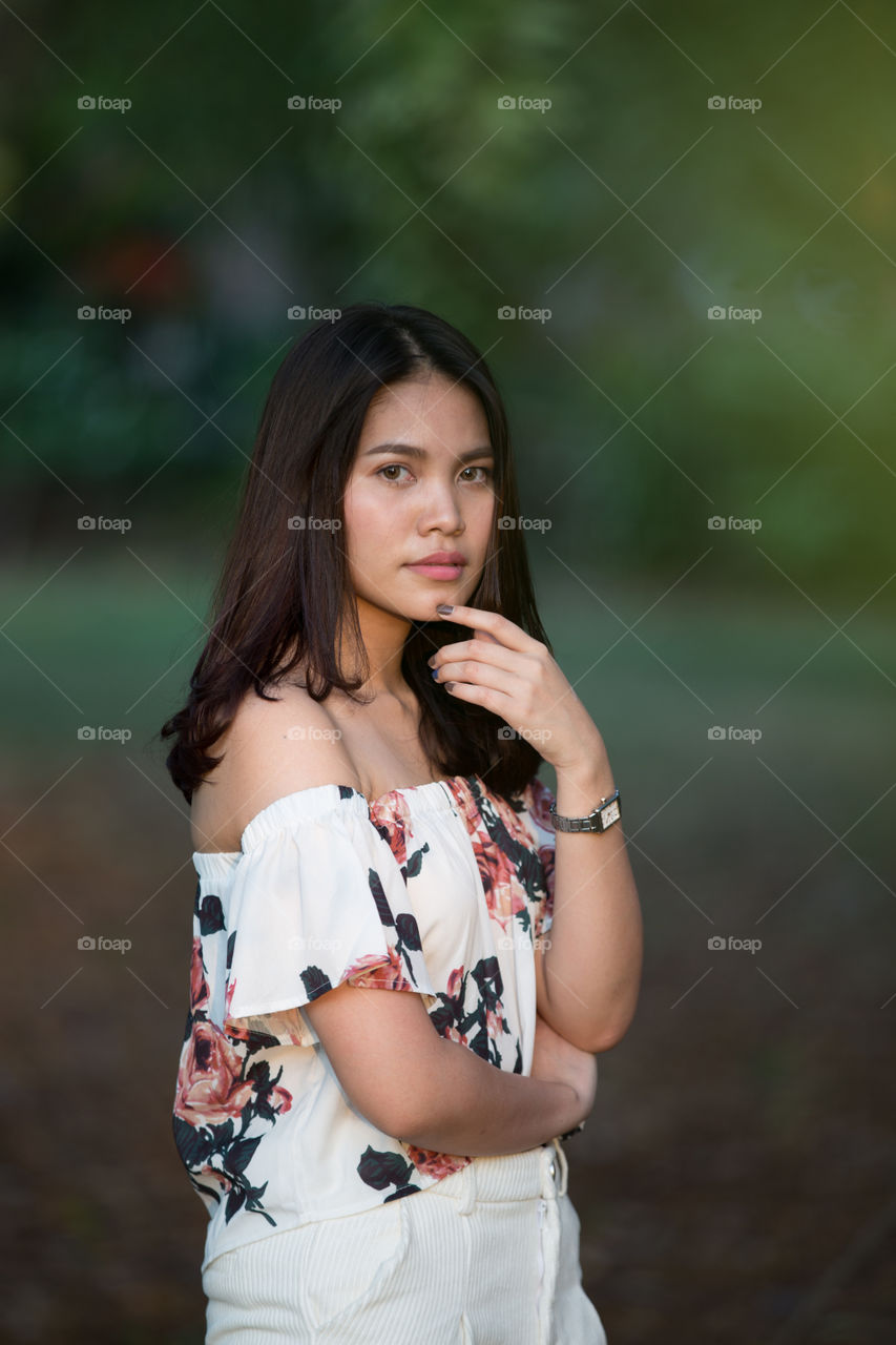 Cute girl in the park 