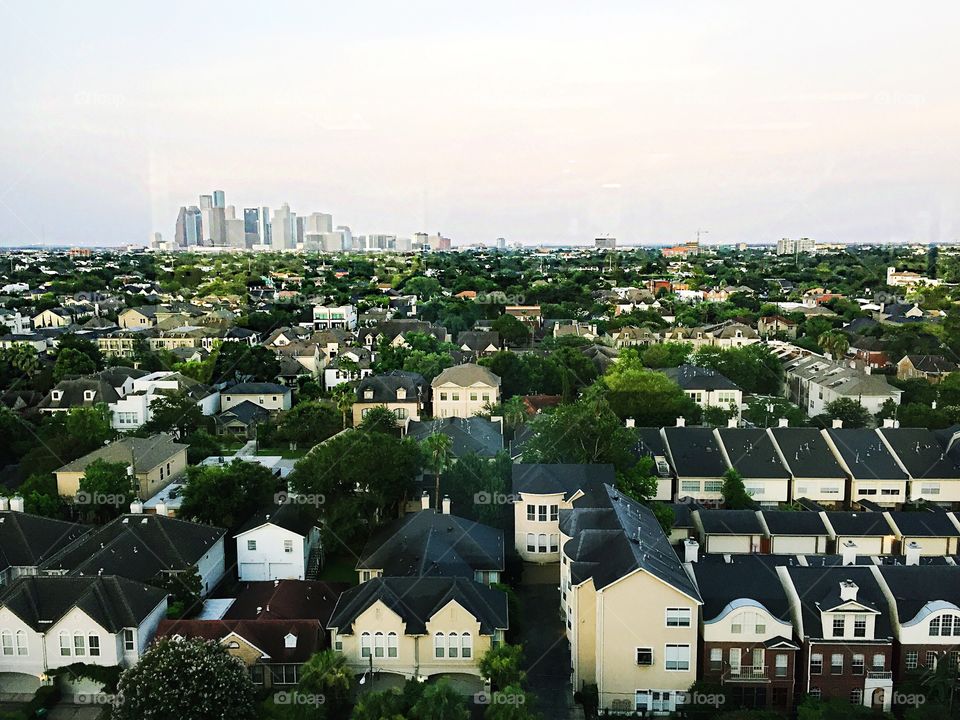 A view of the beautiful inner loop neighborhoods surrounding downtown Houston, Texas