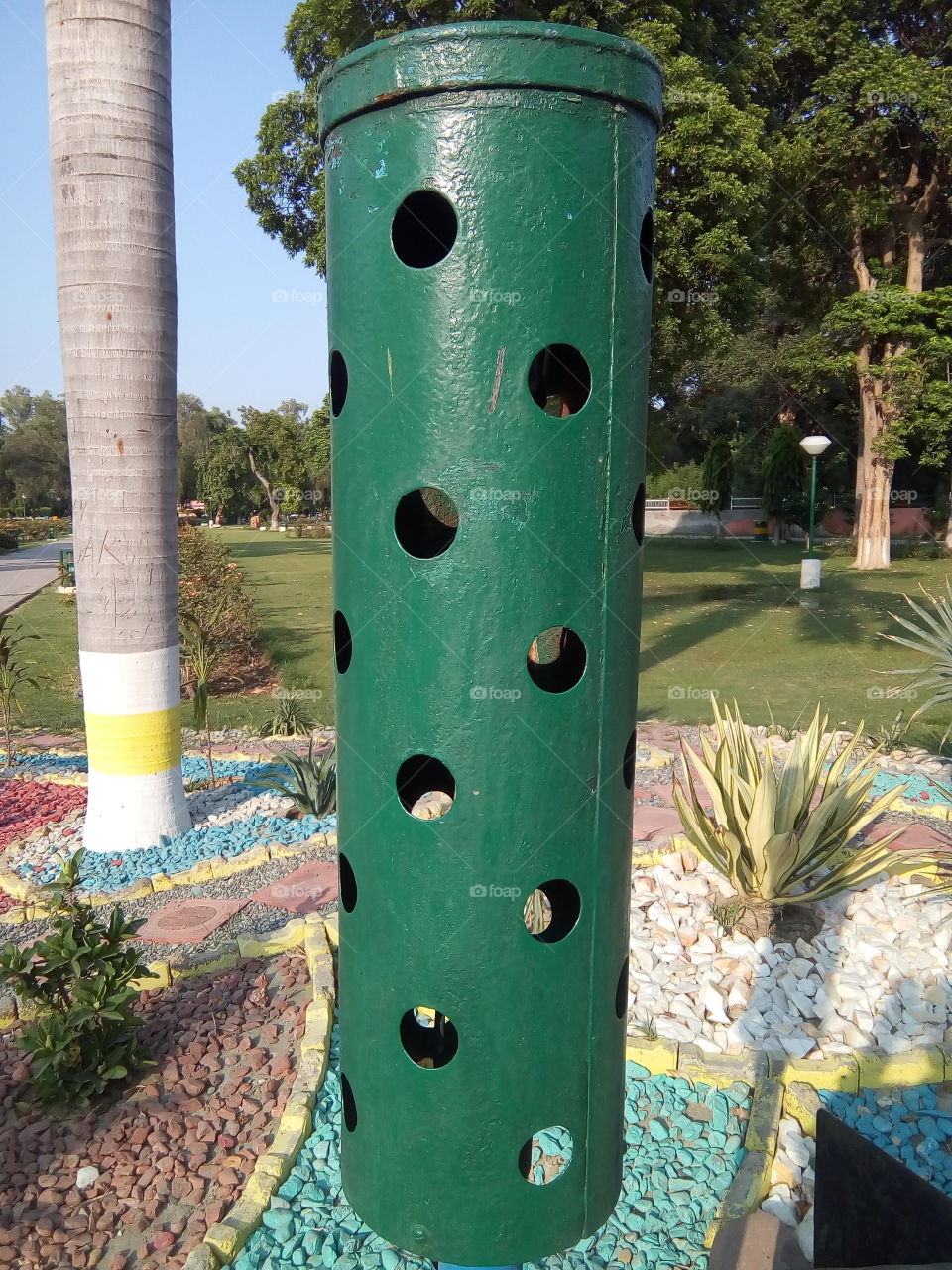 a beautiful light system in a garden