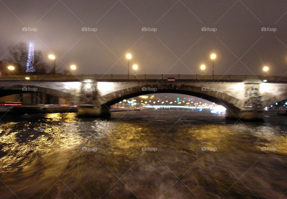 Bridge in paris in nightlights 