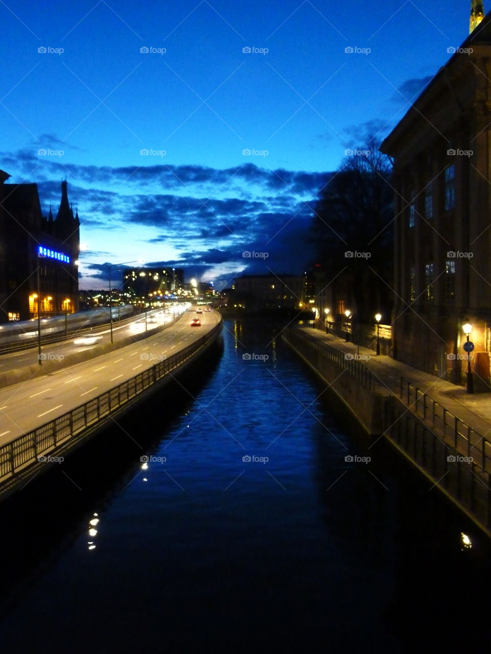 night landscape stockholm
