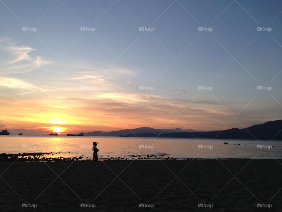 Sunset, Dawn, Water, Beach, Sea