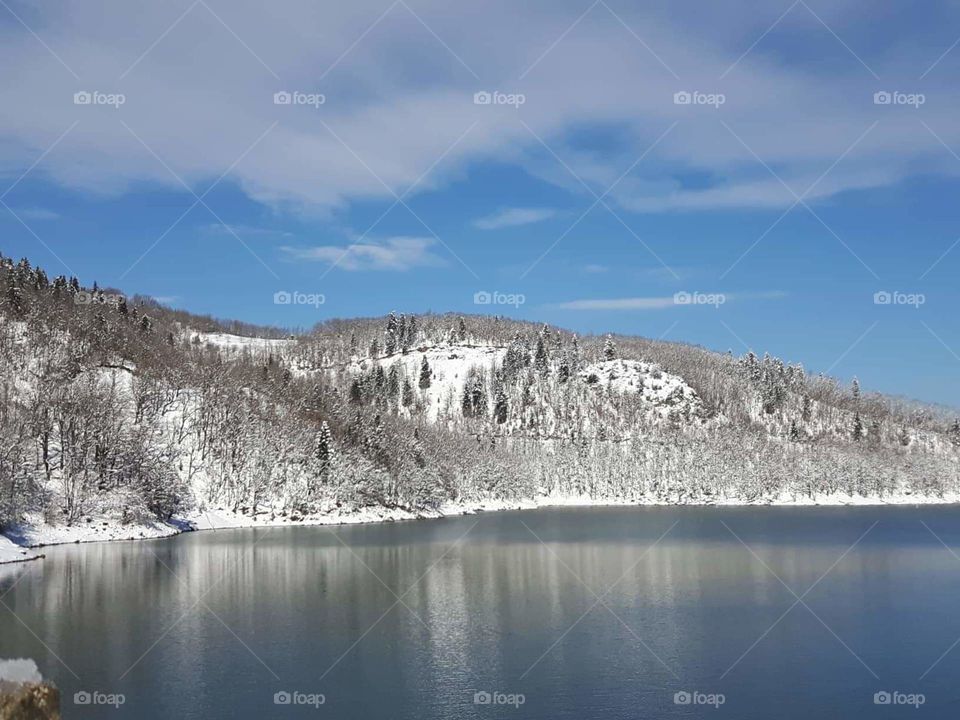 mountain,lake,snow