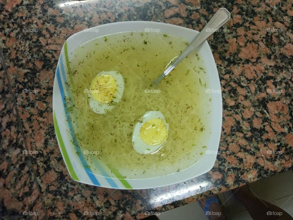 Broth with egg