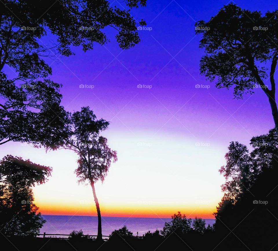 Gorgeous sunset with a purple Haze in the sky.