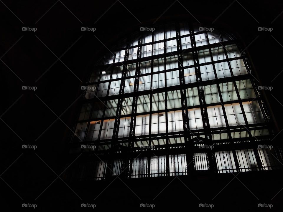 Window of the train station in Toronto, Canada