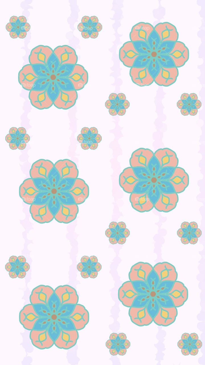 Fabric patterns, graphic patterns, tile patterns, Thai patterns Simple style on a white flowers on stripes
