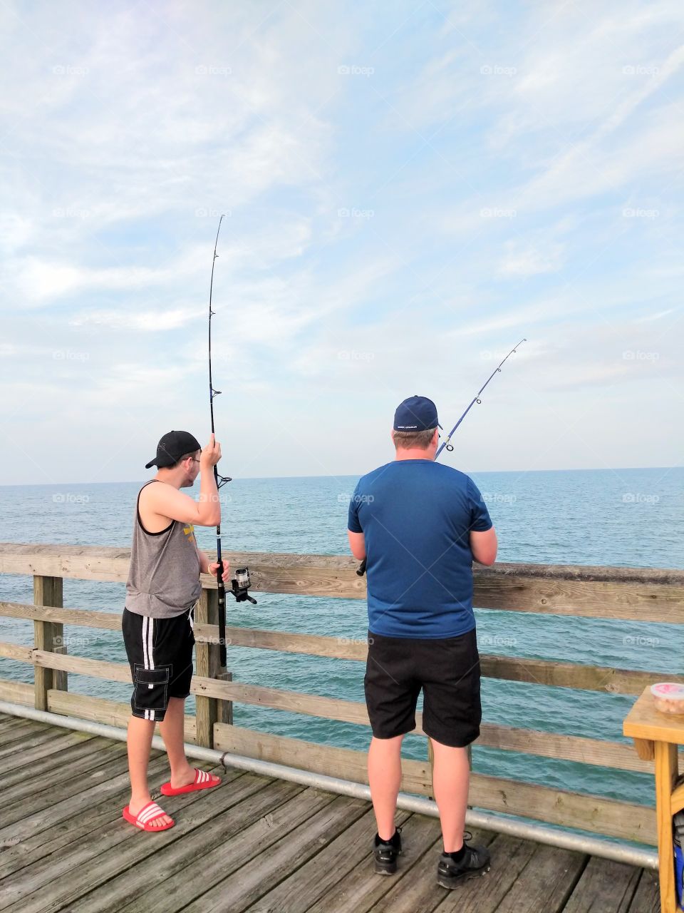 fishing off a pier