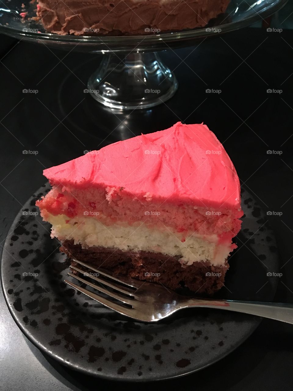 Neapolitan Slice of Cake