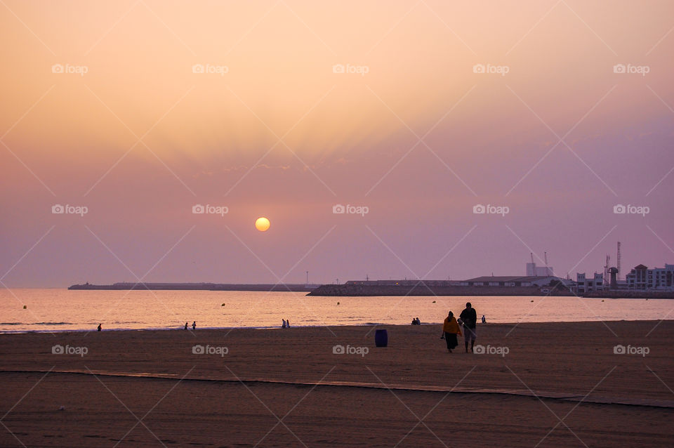 Purple sunset in Aghadir. Towards the end of our Morocco trip...