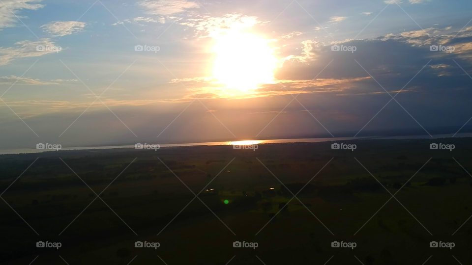 Sunset by drone