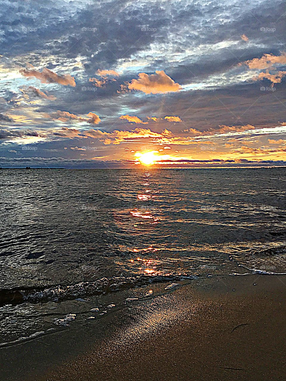 Gulf of Mexico Sunset with marshmallow clouds