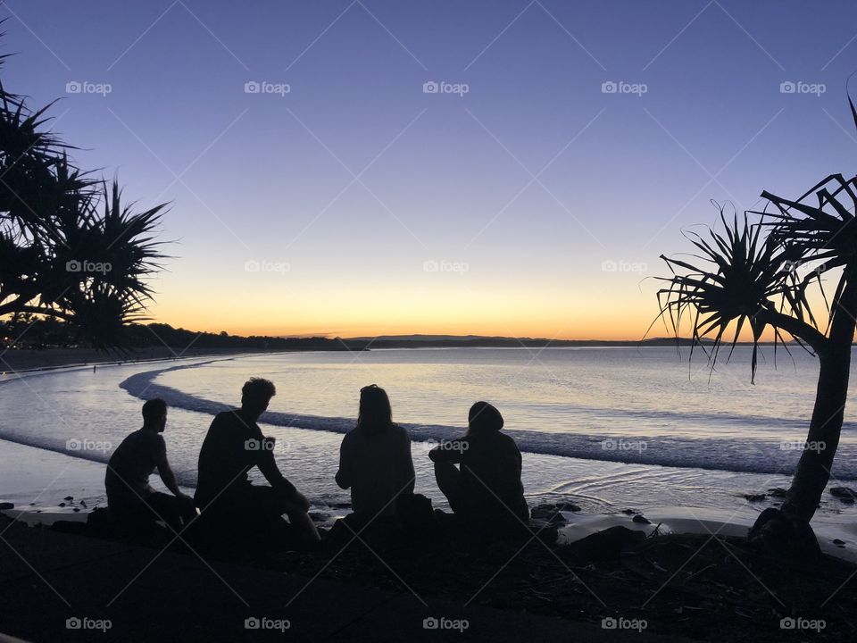 Watching the sunset at the beach 