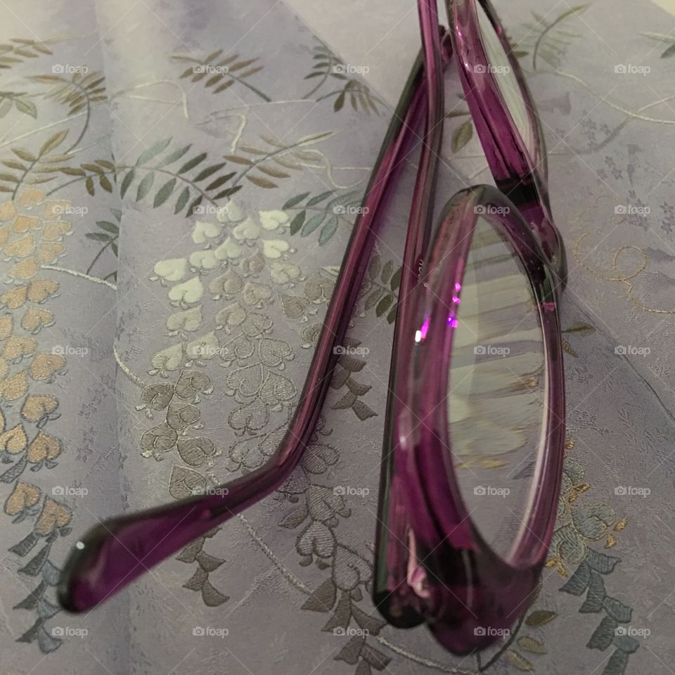 Purple framed readers 