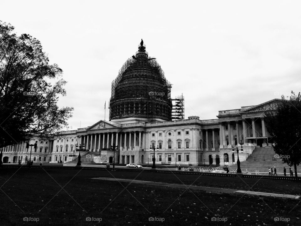 Monochrome shot of  Capital Hill