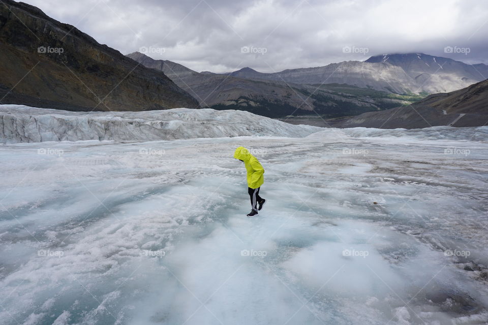 Walking on a glacier in Canada ...