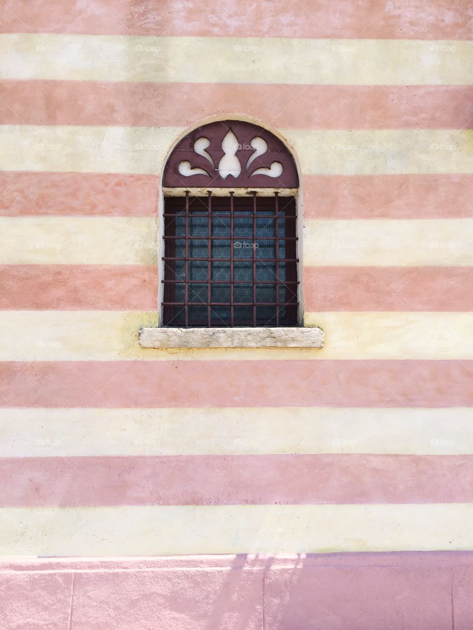 Striped House Wall with window