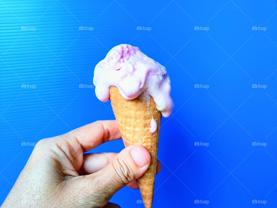 Summer concept photo.An melting ice cream.