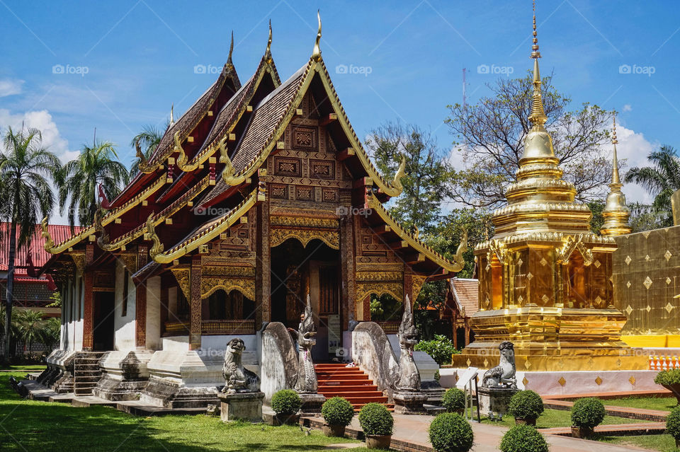 Tiered perfection.. small temple at Wat Phra Singh in Chiang Mai, Thailand 