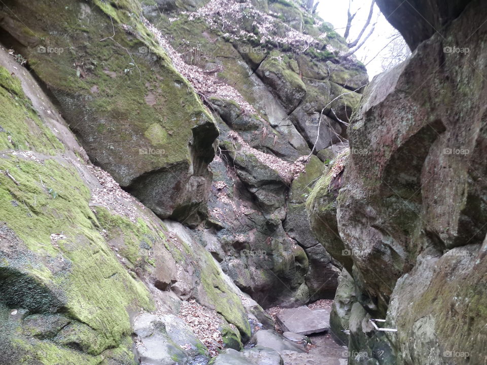 View of rocks in Dante's gorge cave