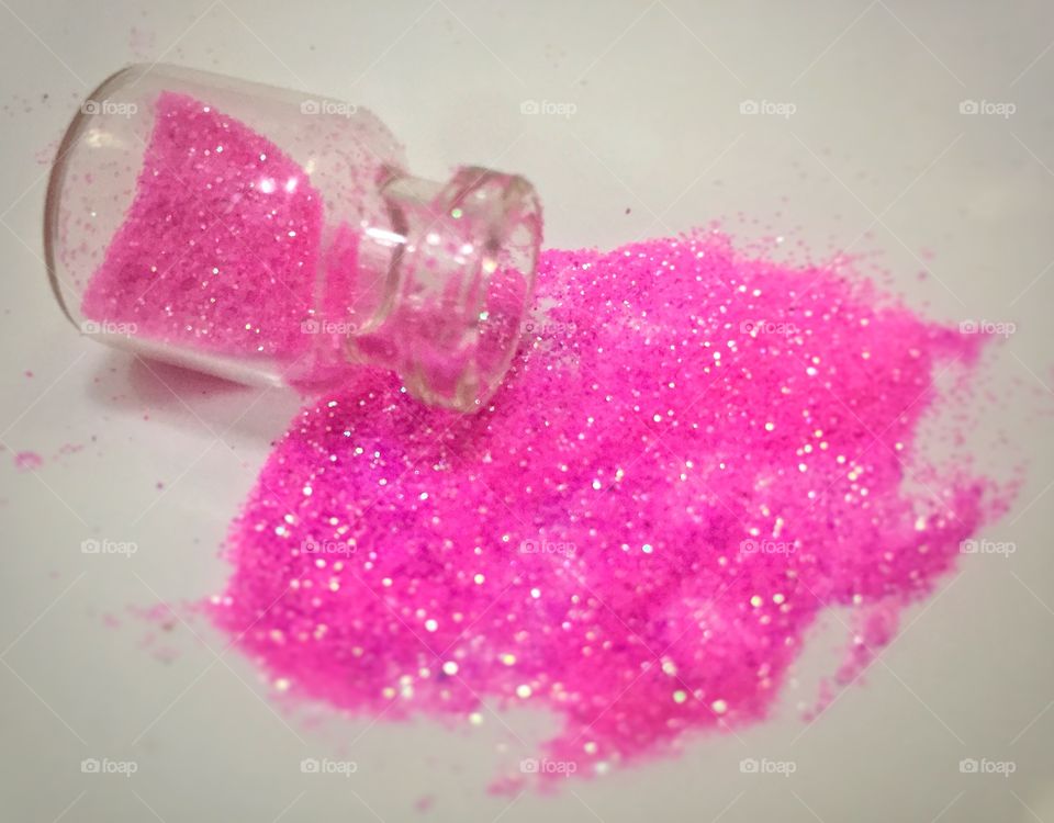 Close-up of pink glitter