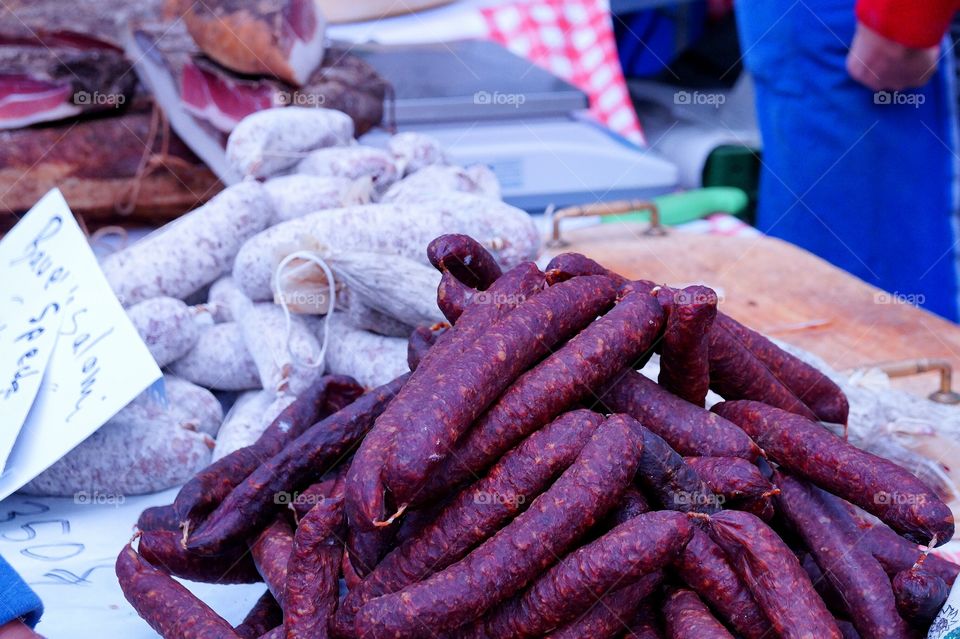 Sausage at the market place