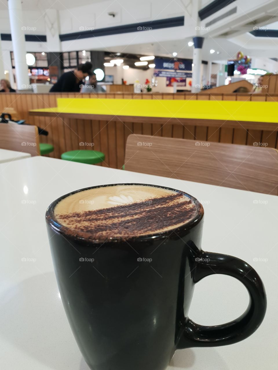 Cappuccino in food court