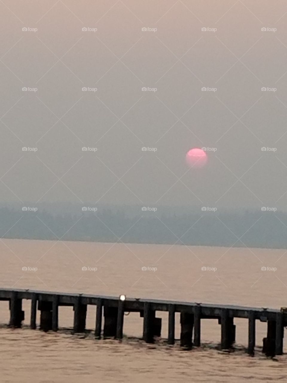 red sun sets