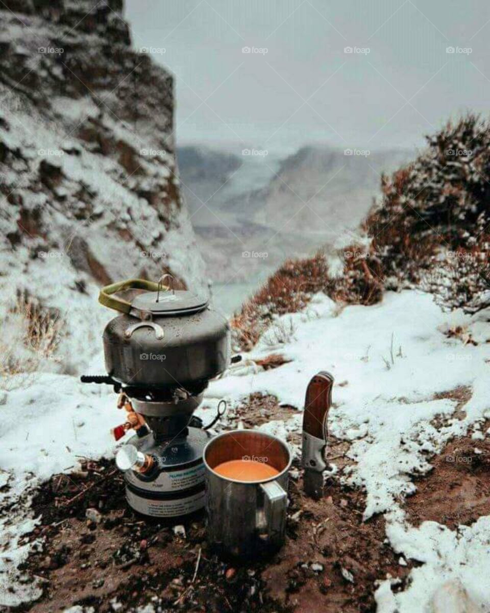 coffe and snow