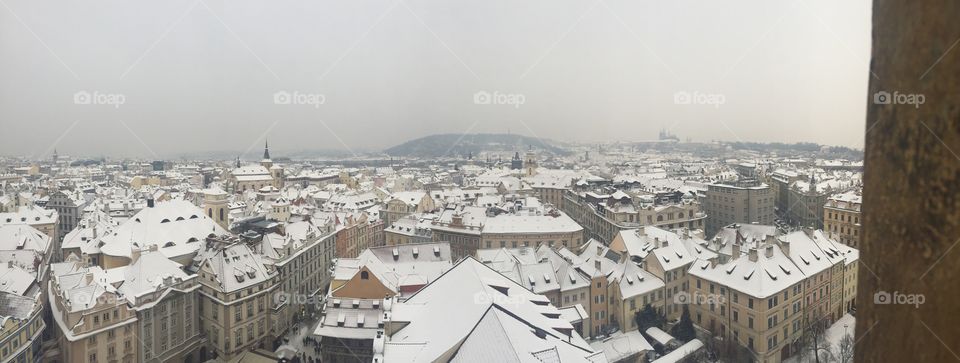 Birds-eye view of Prague