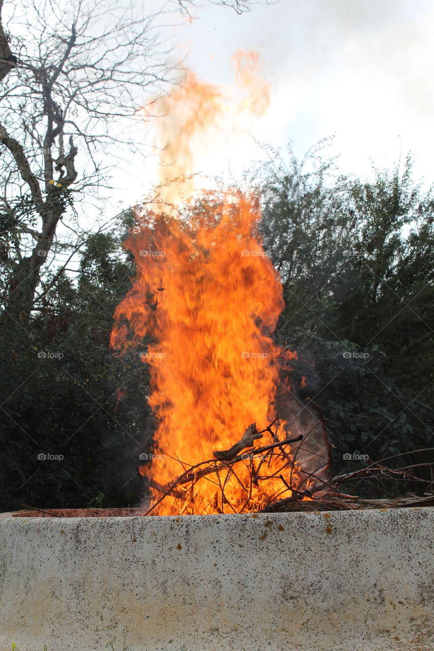 flame of fire in its natural