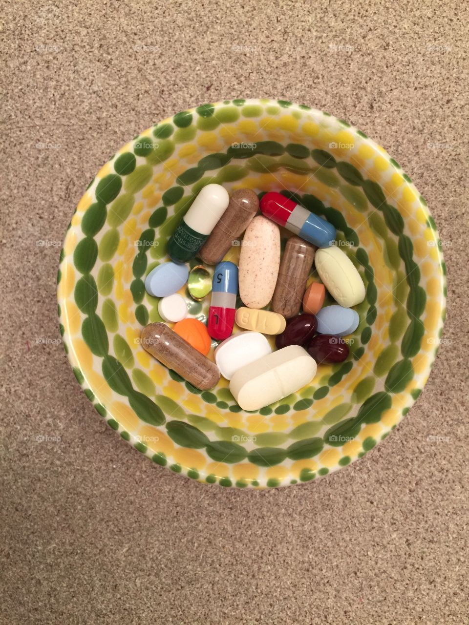 Close view of assorted medications