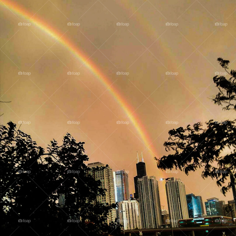 Rainbow over Chicago