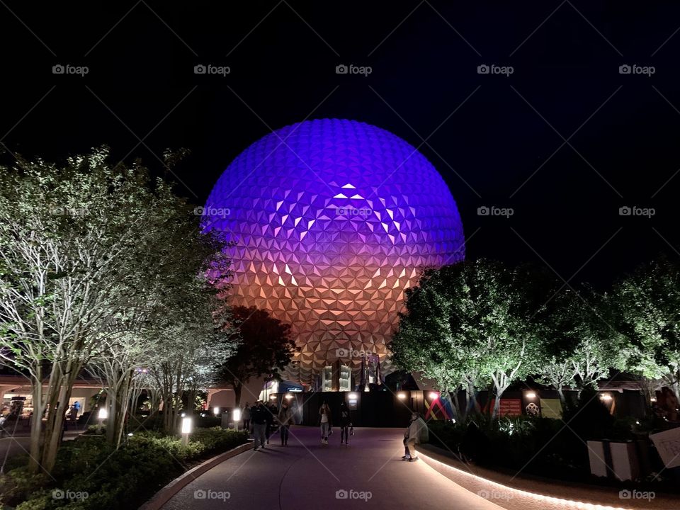 Spaceship Earth at Night