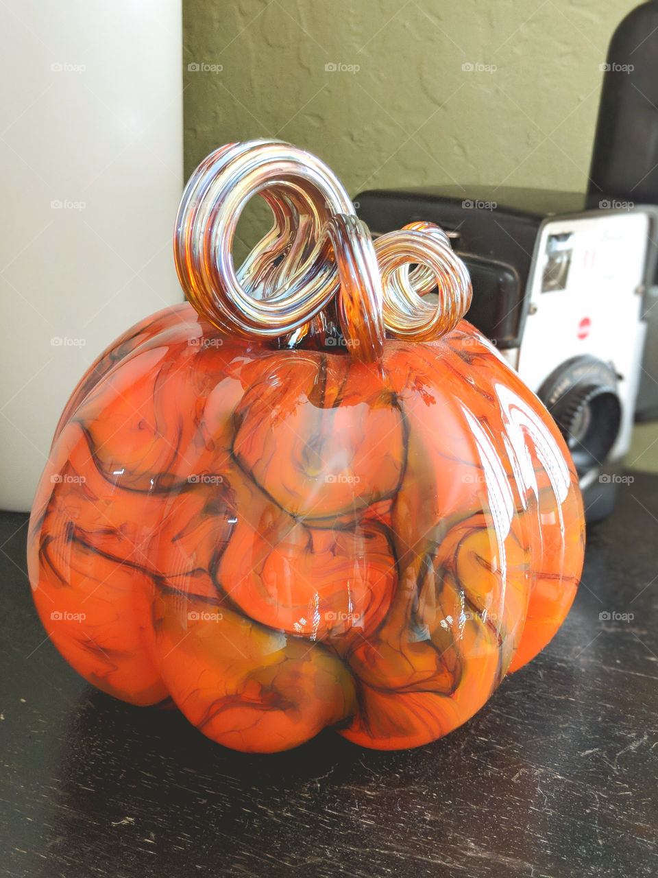 glass orange pumpkin