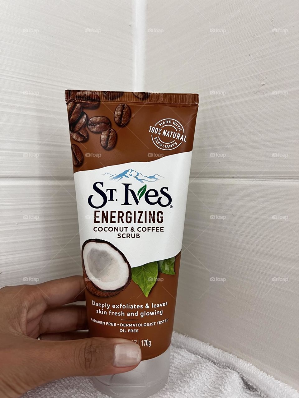 St. Ives energizing coconut and coffee scrub.