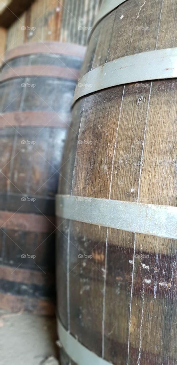old oak whiskey barrels