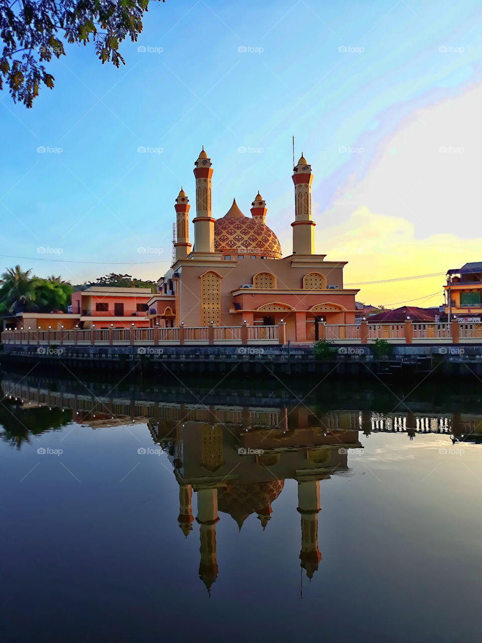 mosque near km river