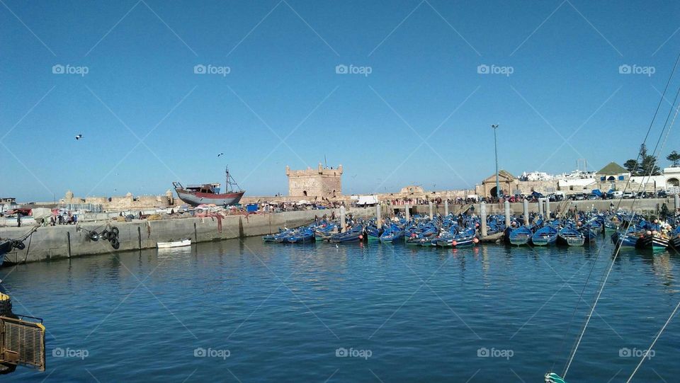 Beautiful harbor of Essaouira city in Morocco